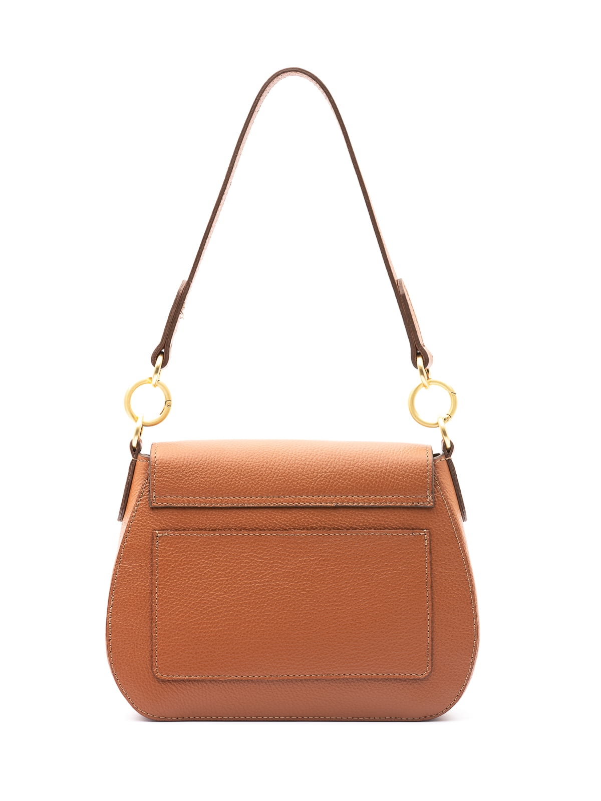 OLIVIA koniak groszek duża skórzana torebka damska listonoszka torba na ramię