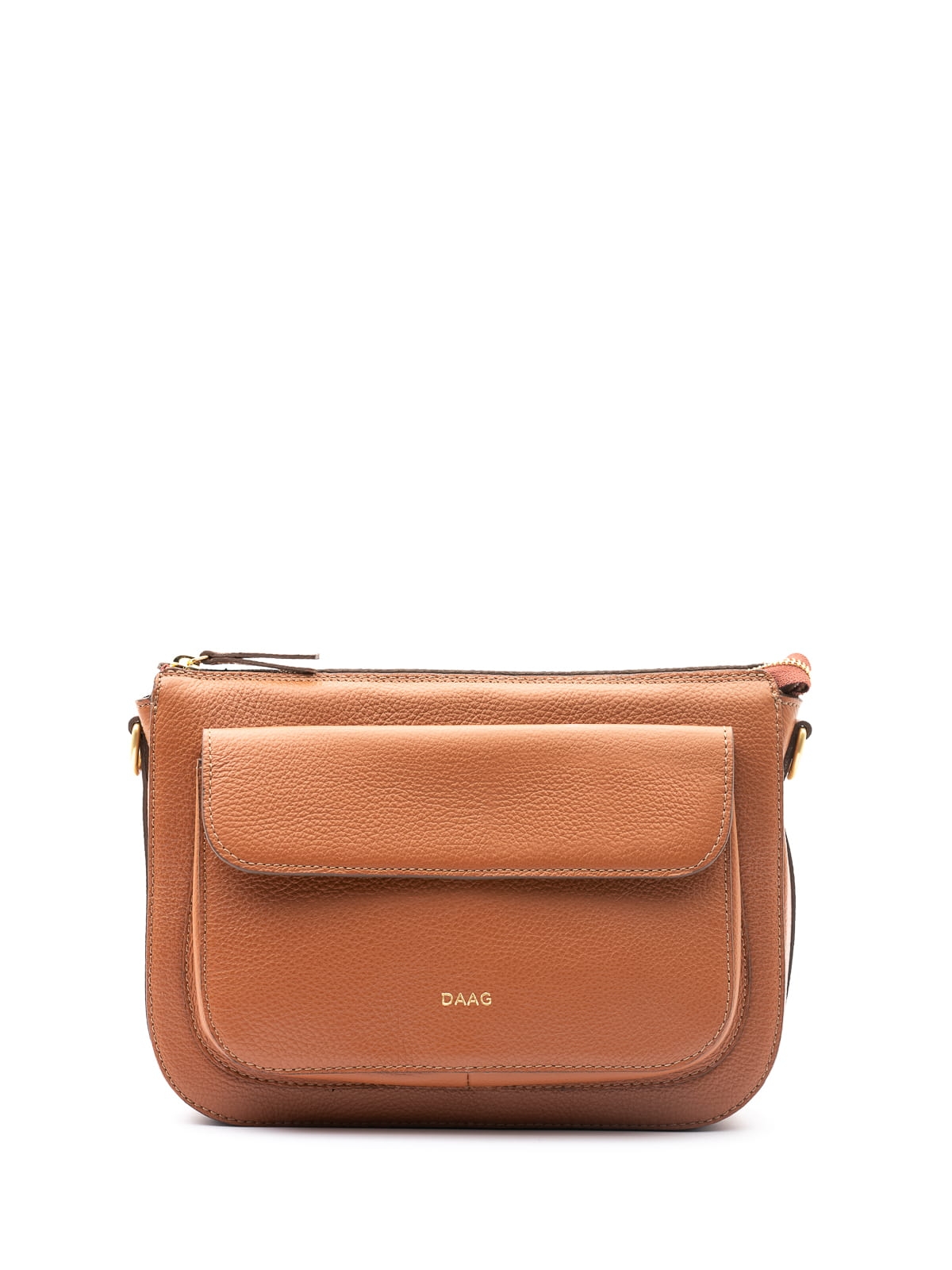 MARLOTTE koniak groszek skórzana duża torebka damska listonoszka torba na ramię