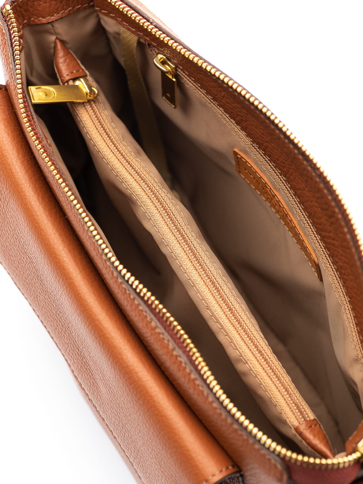 MARLOTTE koniak groszek skórzana duża torebka damska listonoszka torba na ramię