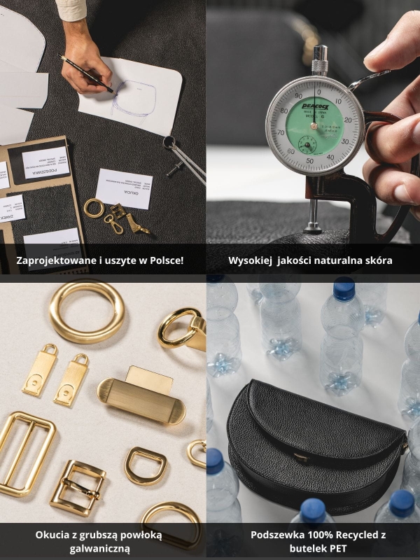 KEIRA taupe skórzany damski pasek do spodni z klamrą