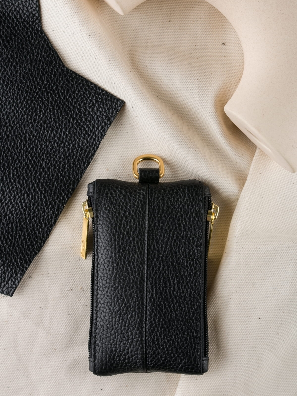 IVY czarny skórzane etui na klucze zero waste