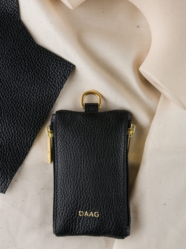 IVY czarny skórzane etui na klucze zero waste