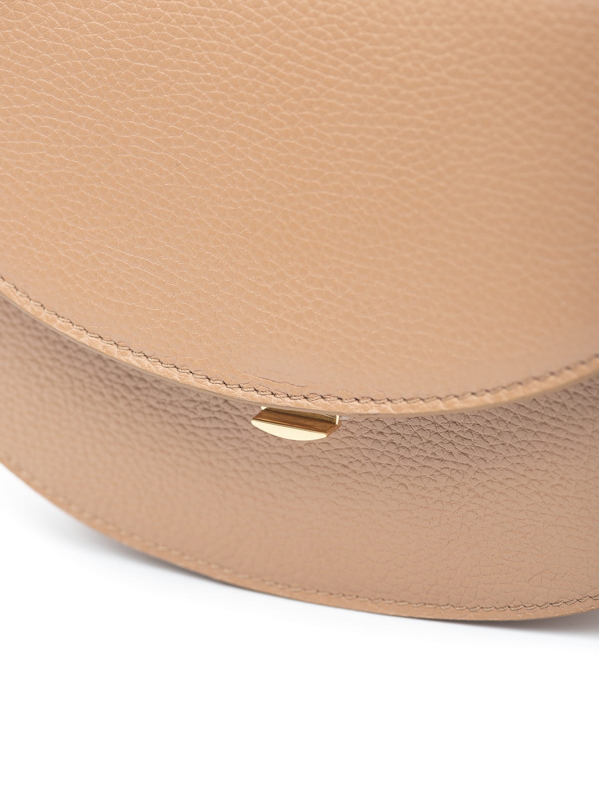 ROSALIE beżowa latte groszek skórzana torebka damska półksiężyc skóra