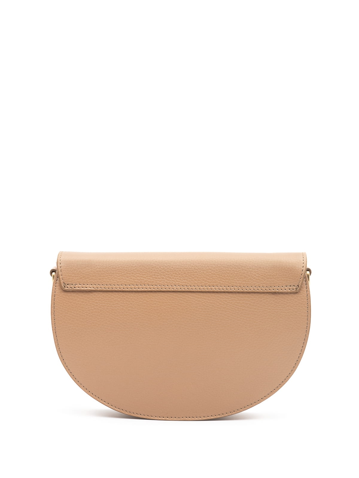 ROSALIE beżowa latte groszek skórzana torebka damska półksiężyc skóra