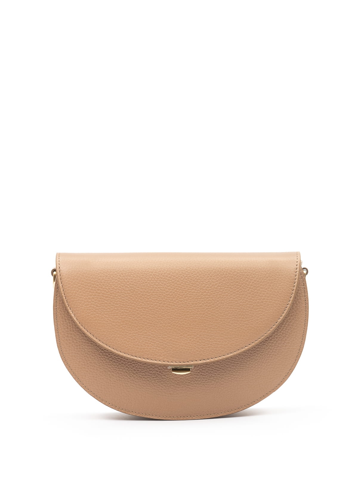 ROSALIE beżowa latte groszek skórzana torebka damska półksiężyc skóra