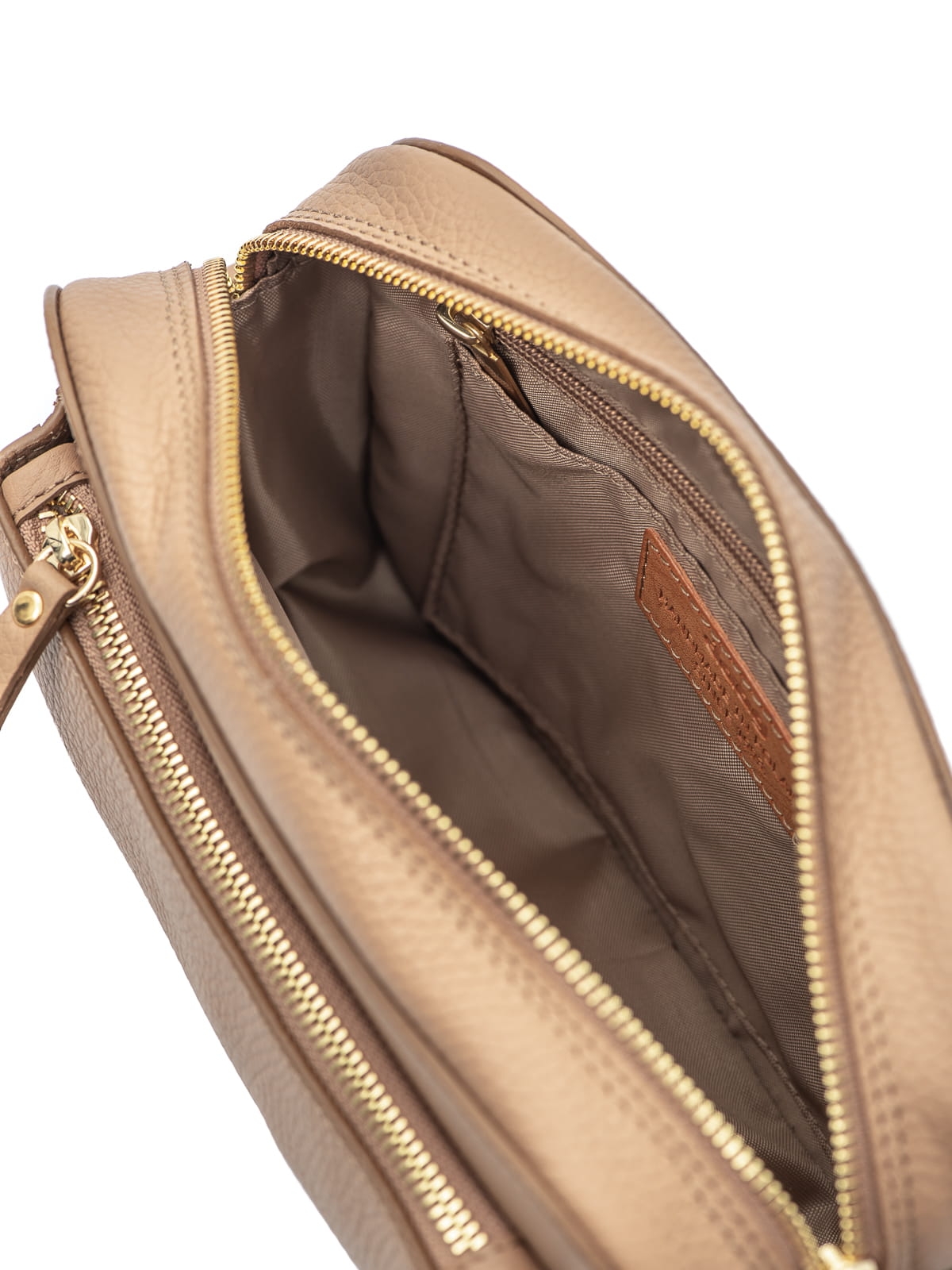 SALLY 1 beżowa groszek latte skórzana torebka damska listonoszka