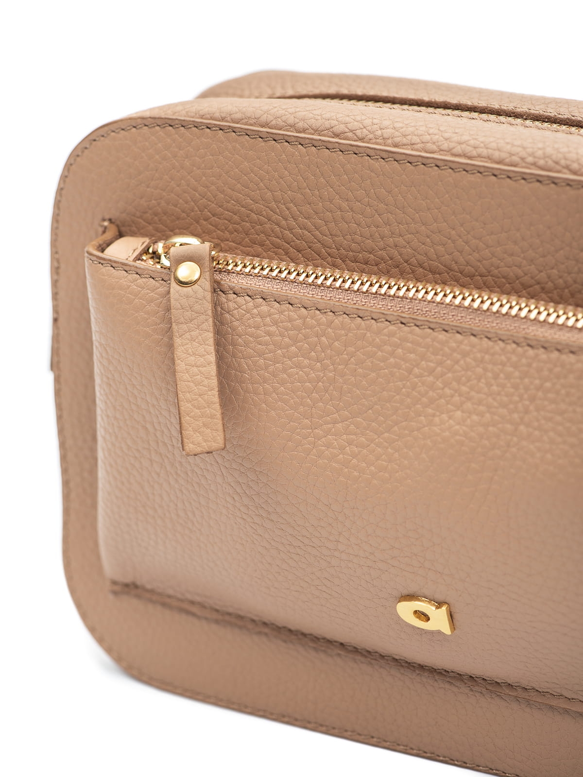 SALLY 1 beżowa groszek latte skórzana torebka damska listonoszka