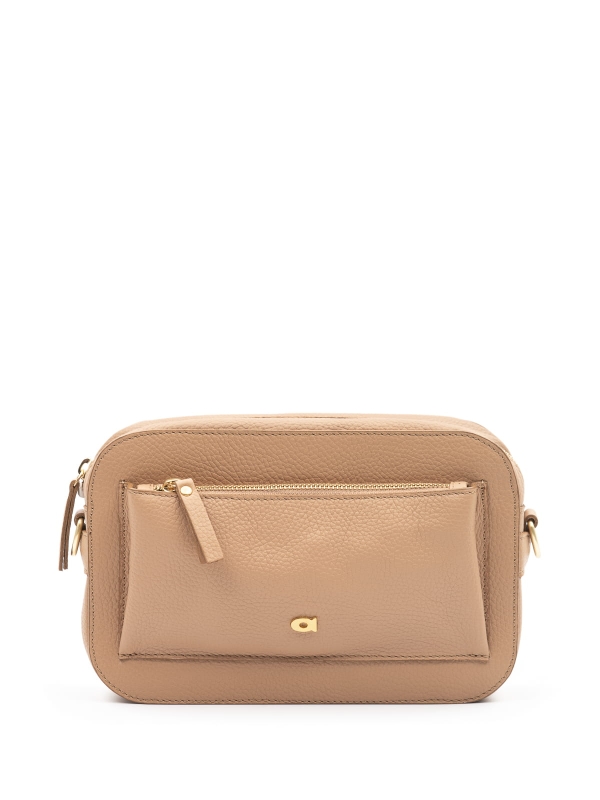 SALLY 1 beżowa groszek latte skórzana torebka damska listonoszka