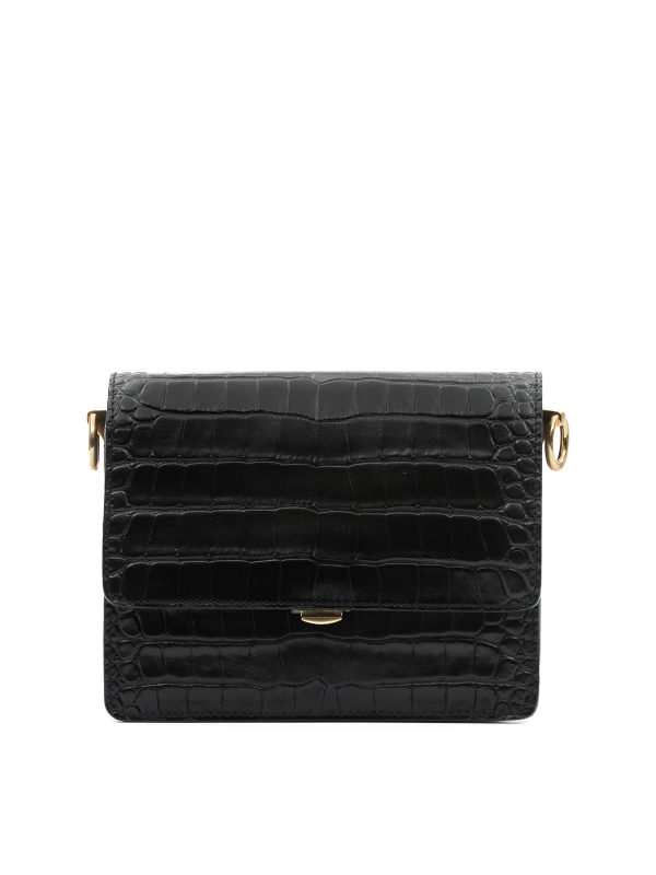 MINI HARMONY czarna skórzana mała damska torebka