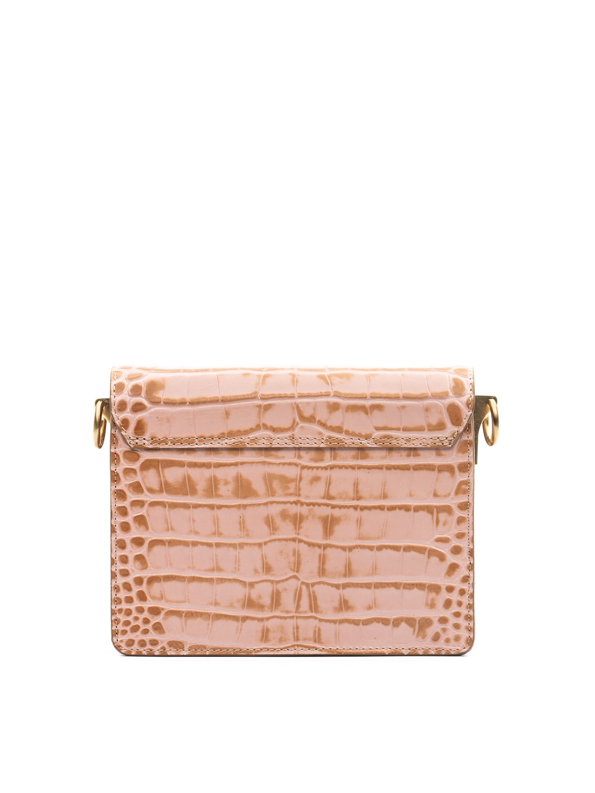 MINI HARMONY beżowa pudrowa skórzana mała damska torebka