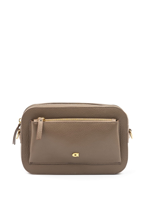 SALLY 1 taupe groszek skórzana torebka damska listonoszka