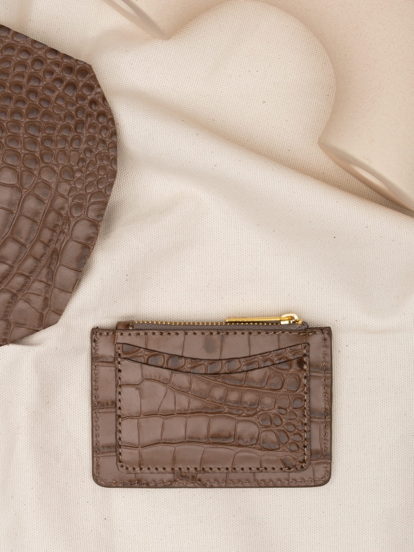 ARIA dark nude etui daag zero waste skórzane etui croco