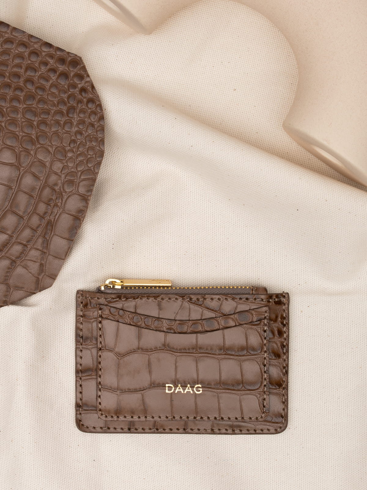 ARIA dark nude etui daag zero waste skórzane etui croco