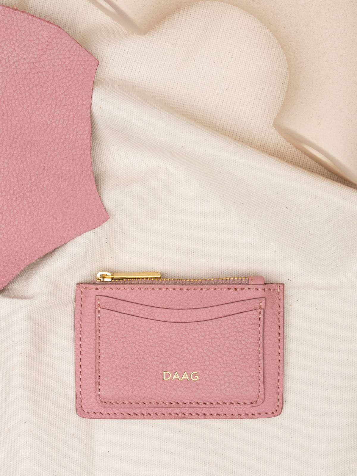 ARIA różowe etui daag zero waste skórzane etui groszek