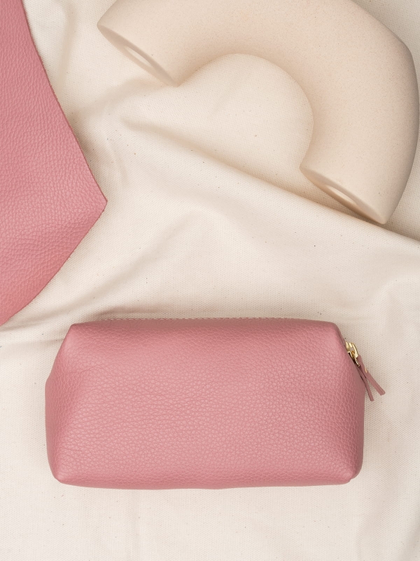 ALICE DAAG różowa skórzana kosmetyczka damska zero waste