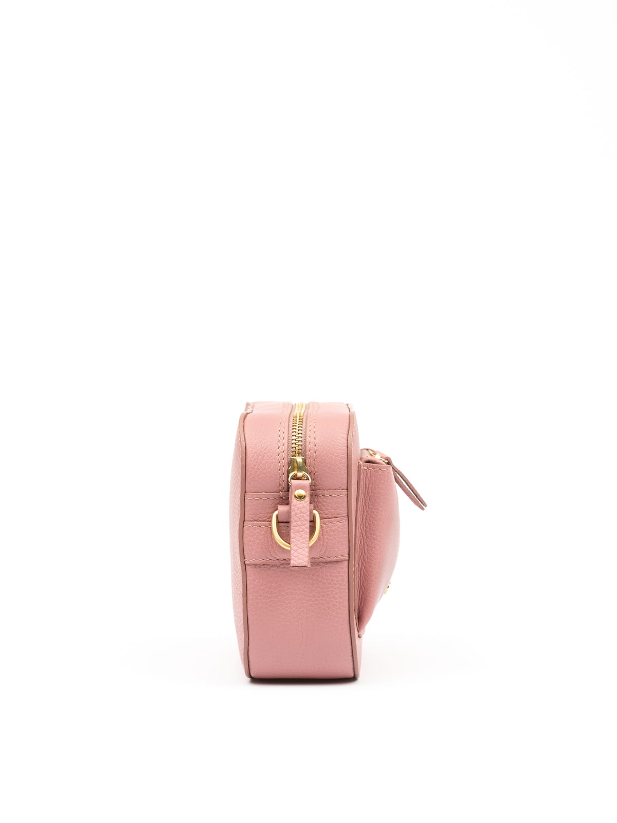 SALLY 1 pudrowy róż groszek skórzana torebka damska listonoszka