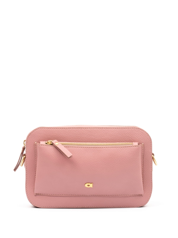 SALLY 1 pudrowy róż groszek skórzana torebka damska listonoszka