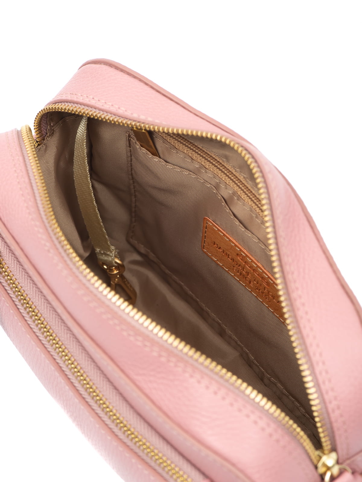 SALLY 1 pudrowy róż groszek skórzana torebka damska listonoszka