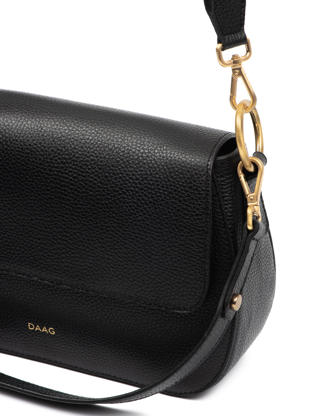 La Olivia czarna duża skórzana torebka damska listonoszka torba na ramię