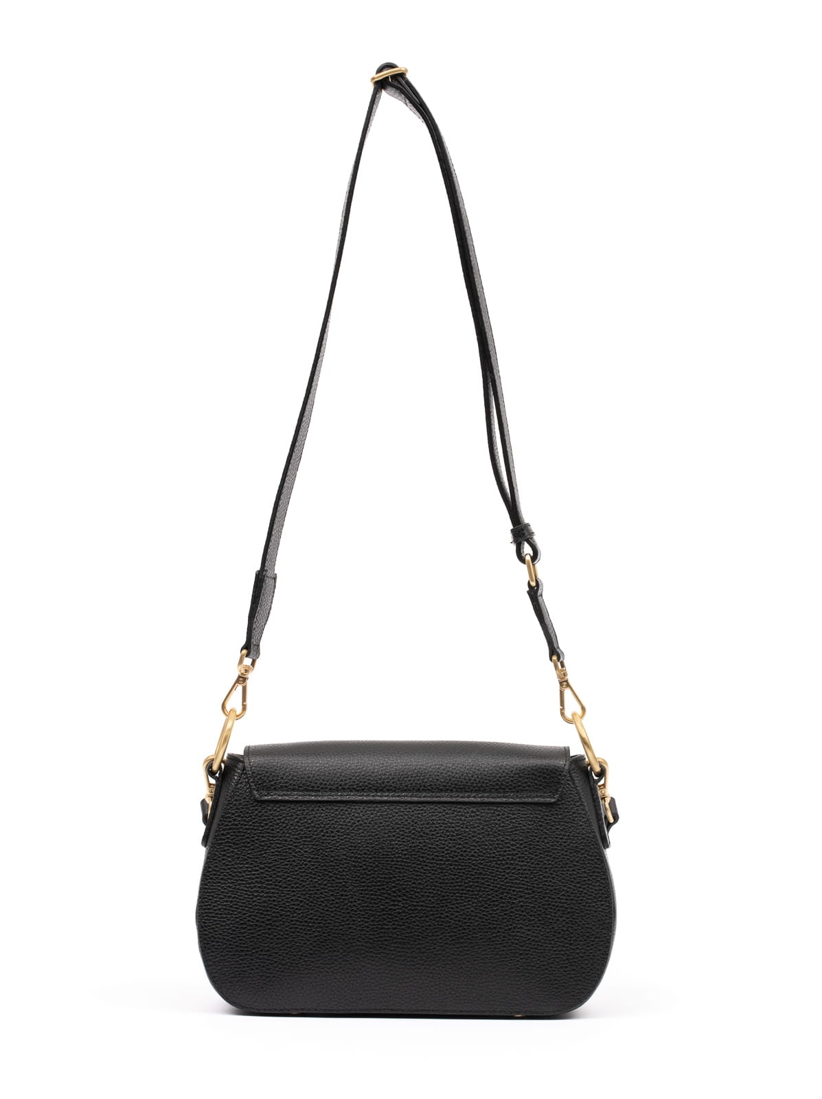 La Olivia czarna duża skórzana torebka damska listonoszka torba na ramię