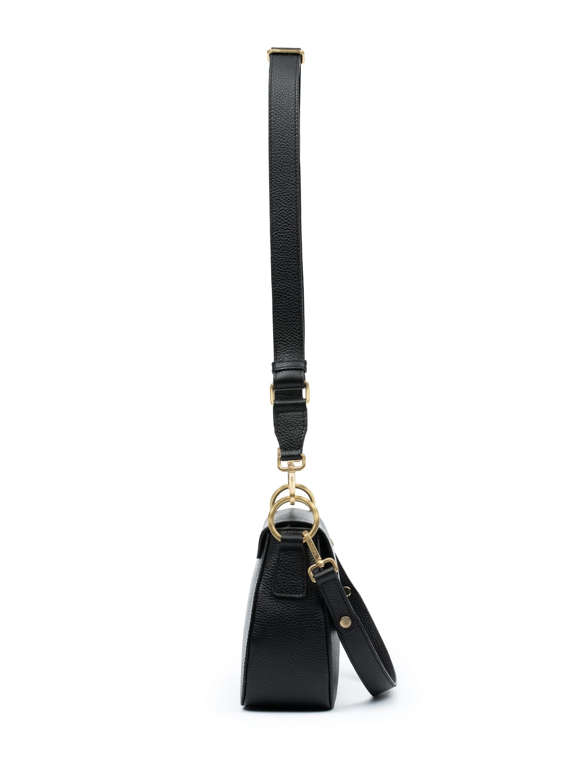 La Olivia czarna duża skórzana torebka damska listonoszka torba na ramię