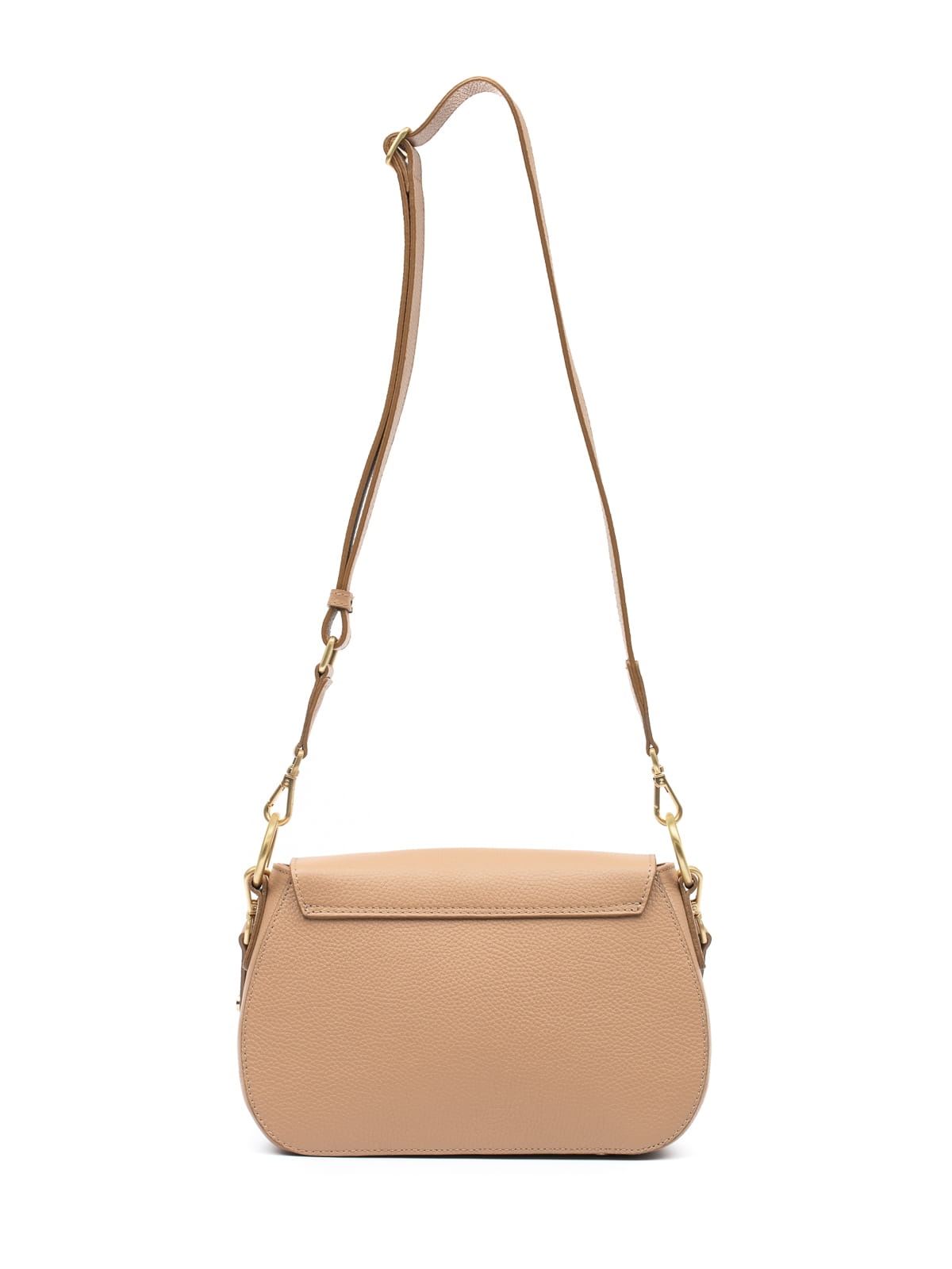 La Olivia beżowa skórzana torebka damska listonoszka torba na ramię