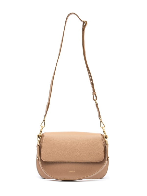 La Olivia beżowa skórzana torebka damska listonoszka torba na ramię