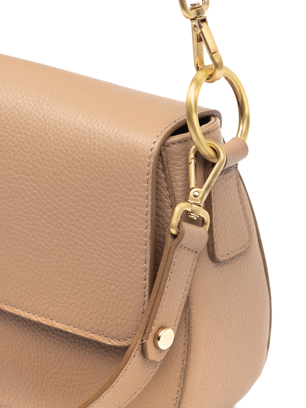 La Olivia beżowa skórzana torebka damska listonoszka torba na ramię