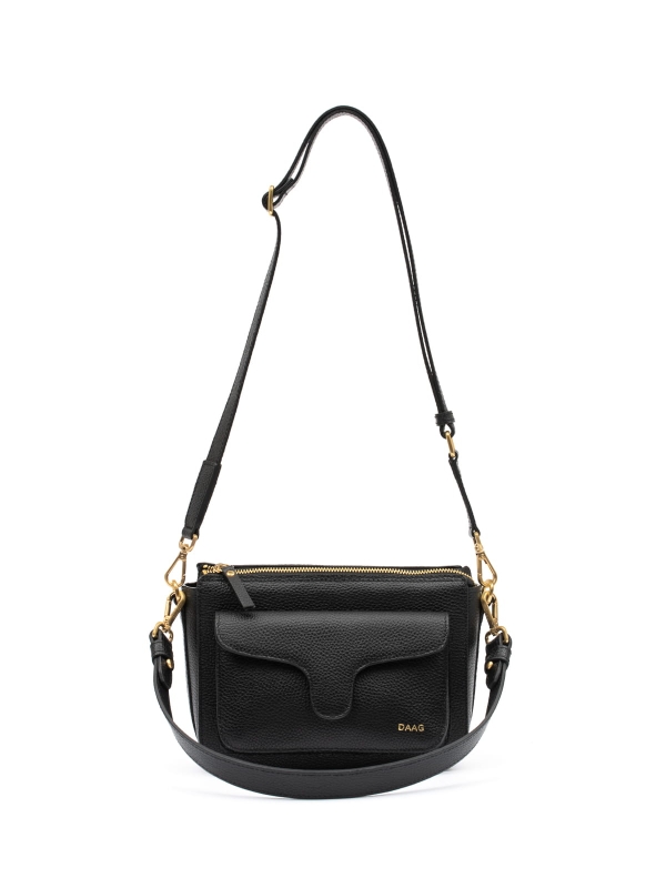 Mini Marlotte czarna skórzana torebka damska listonoszka torba na ramię