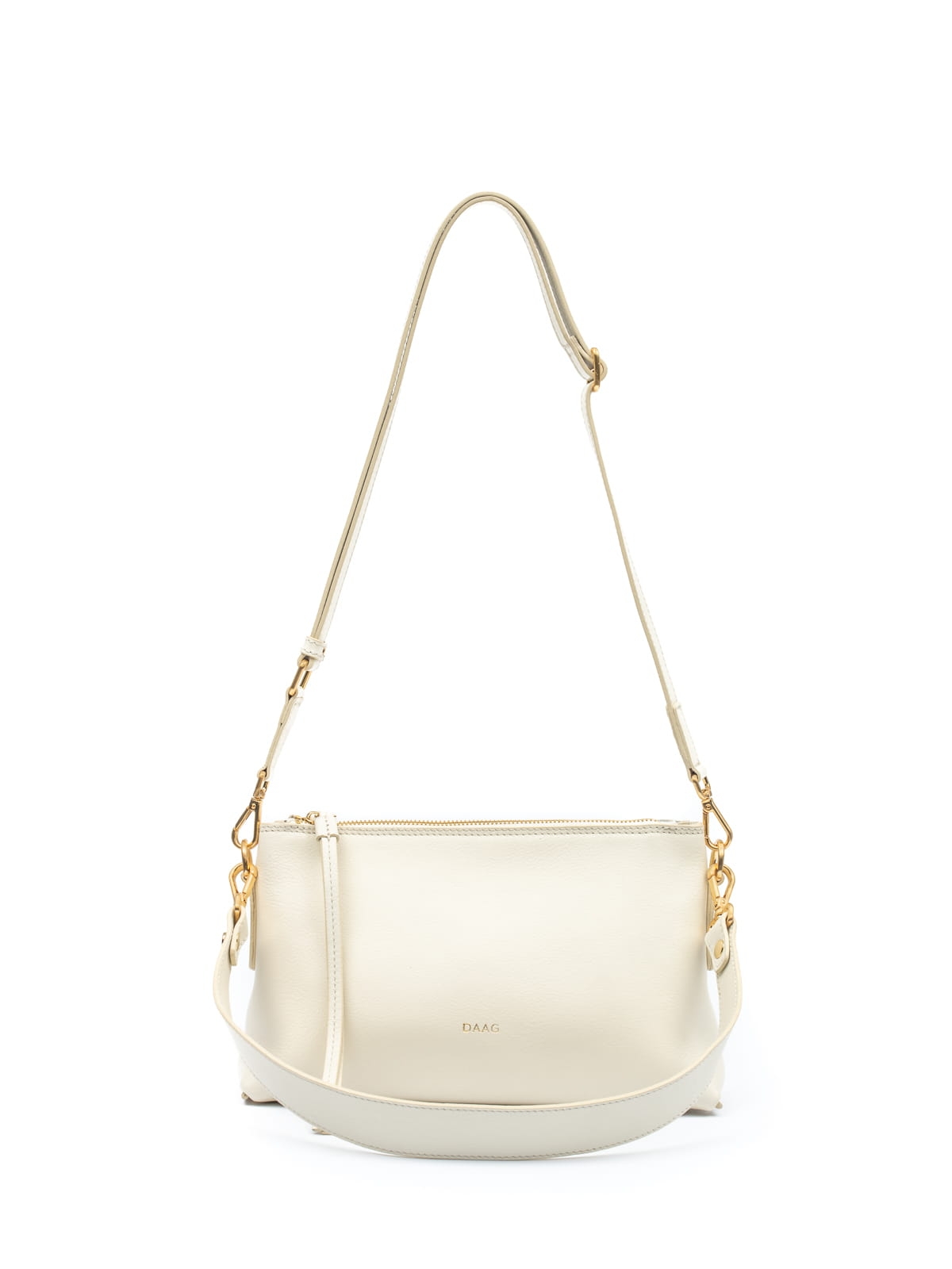 CLAUDIA biała skórzana torebka damska duża listonoszka