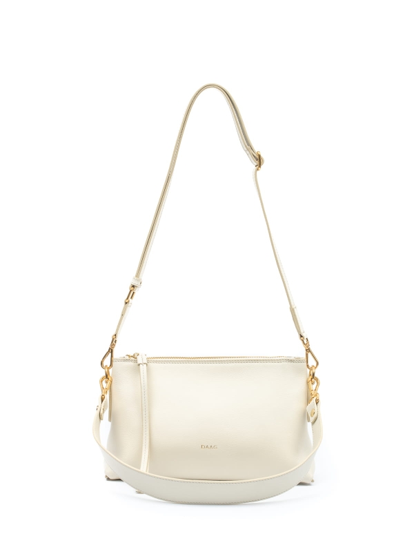 CLAUDIA biała skórzana torebka damska duża listonoszka