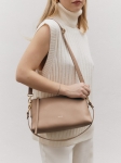 CLAUDIA kawowy beż skórzana torebka damska duża listonoszka