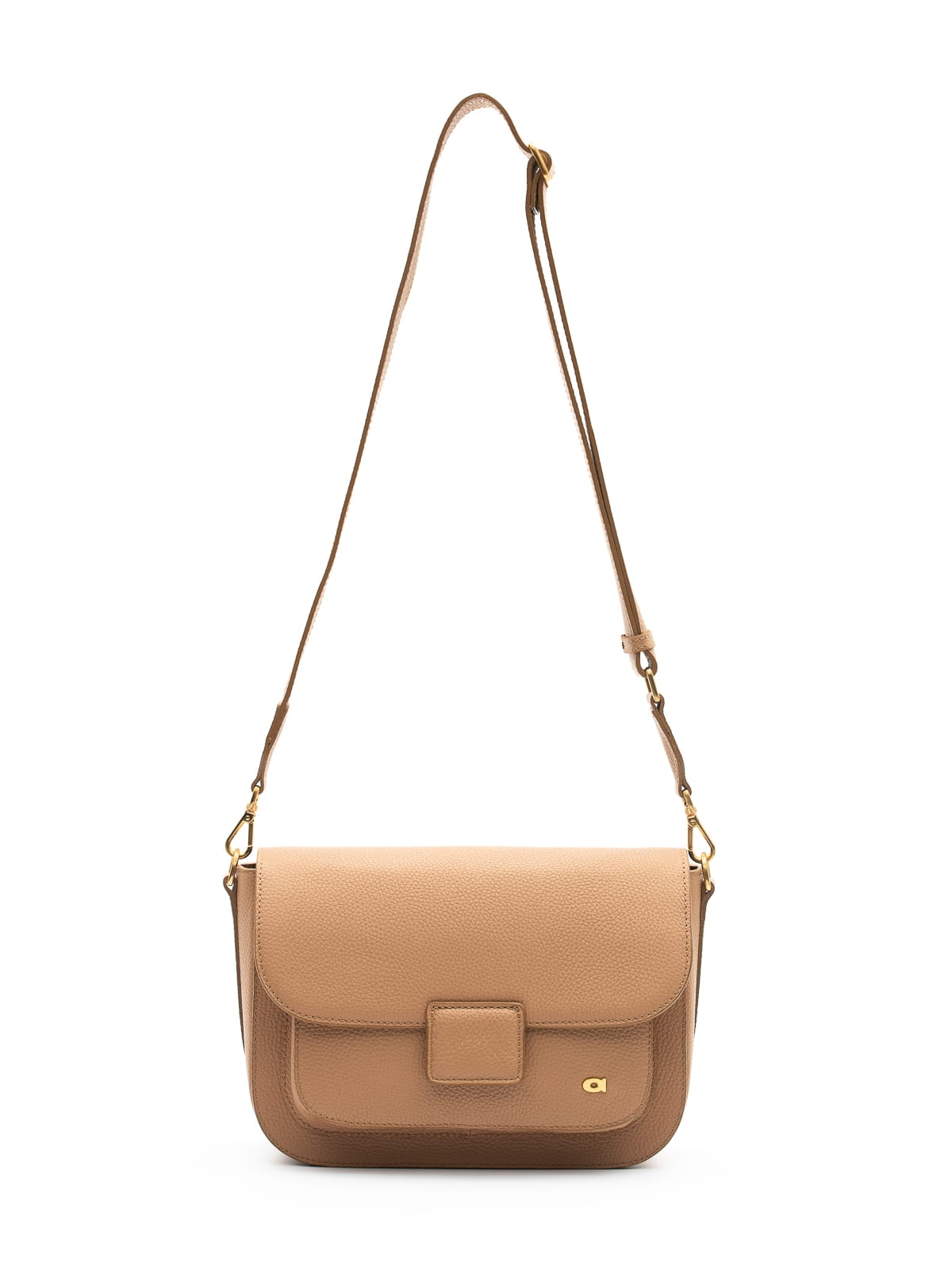 MADELINE beżowa groszek latte skórzana torebka damska duża