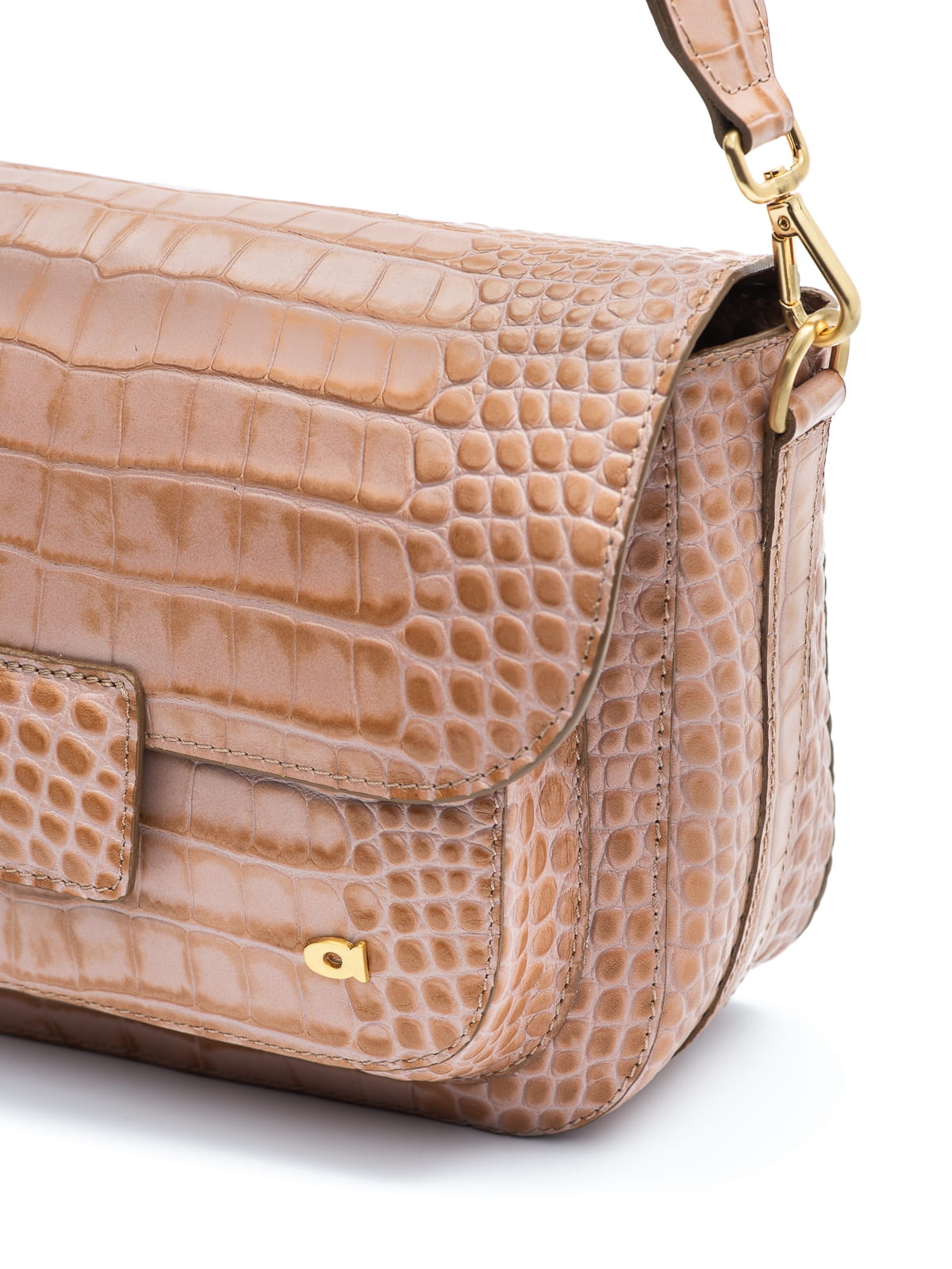 MADELINE pudrowa skórzana torebka damska duża