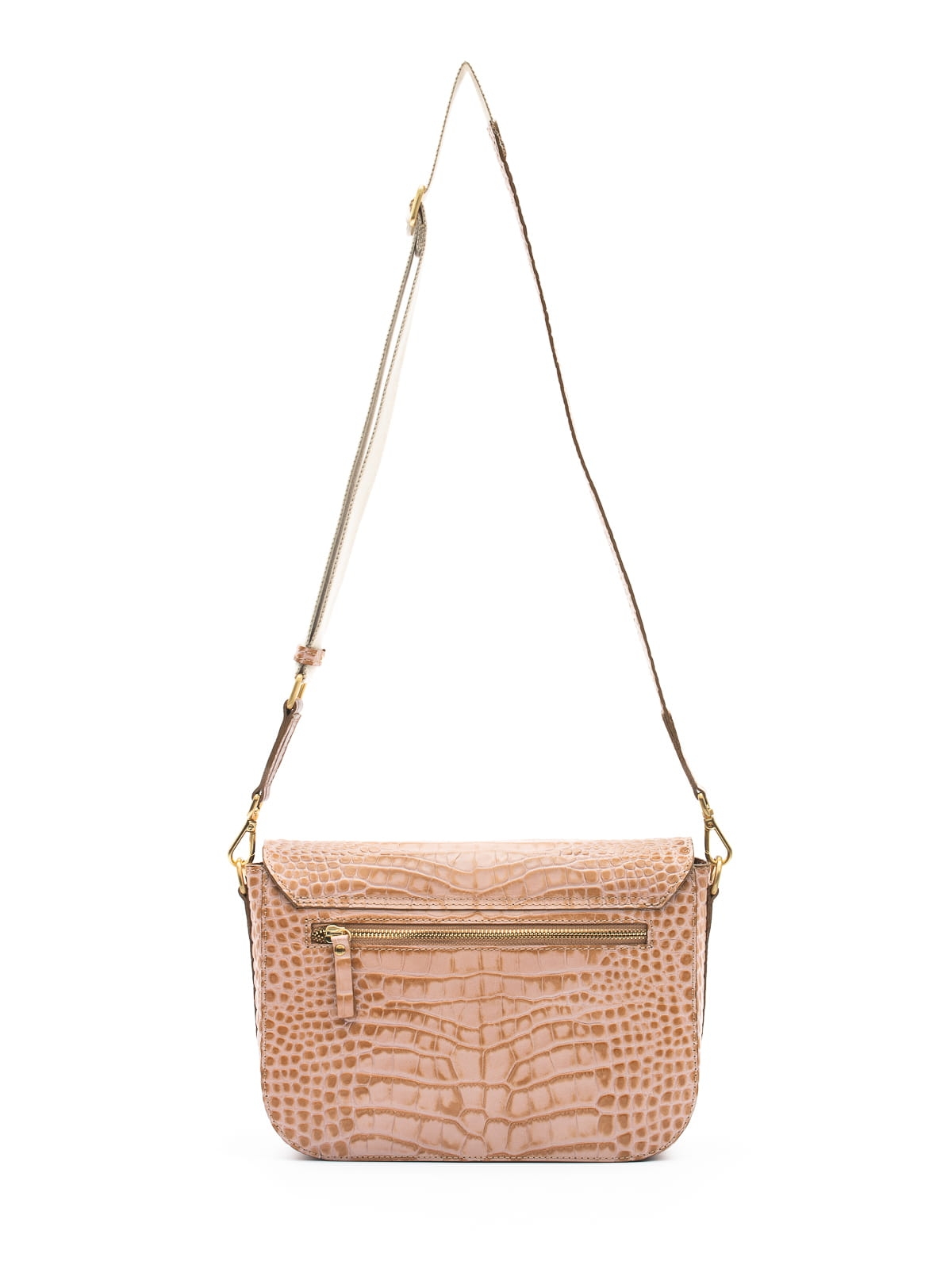 MADELINE pudrowa skórzana torebka damska duża