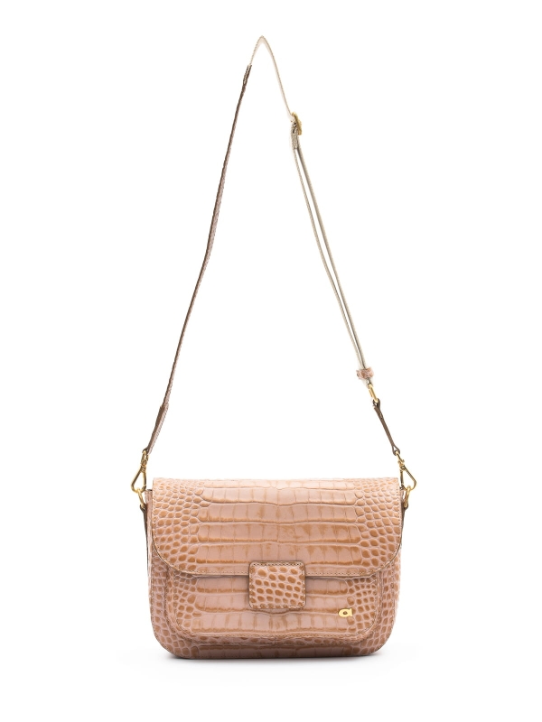 MADELINE pudrowa skórzana torebka damska duża