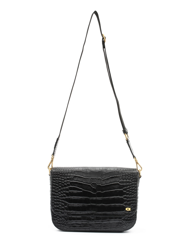 BLAIR czarna croco skórzana torebka damska duża