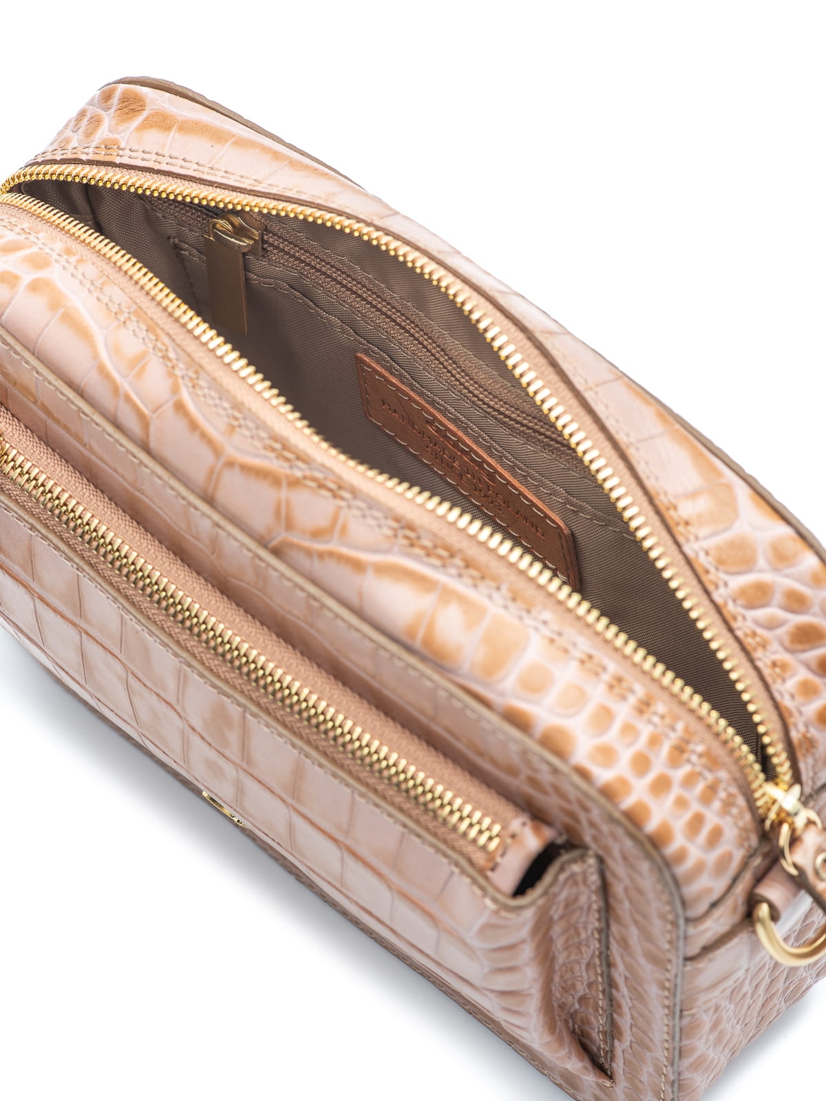 SALLY 1 pudrowa skórzana torebka damska listonoszka