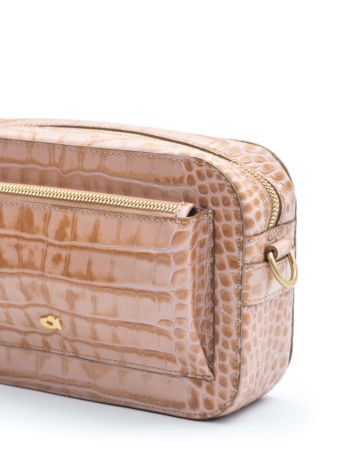 SALLY 1 pudrowa skórzana torebka damska listonoszka