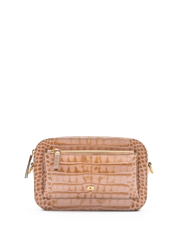 SALLY 1 pudrowa skórzana torebka damska listonoszka