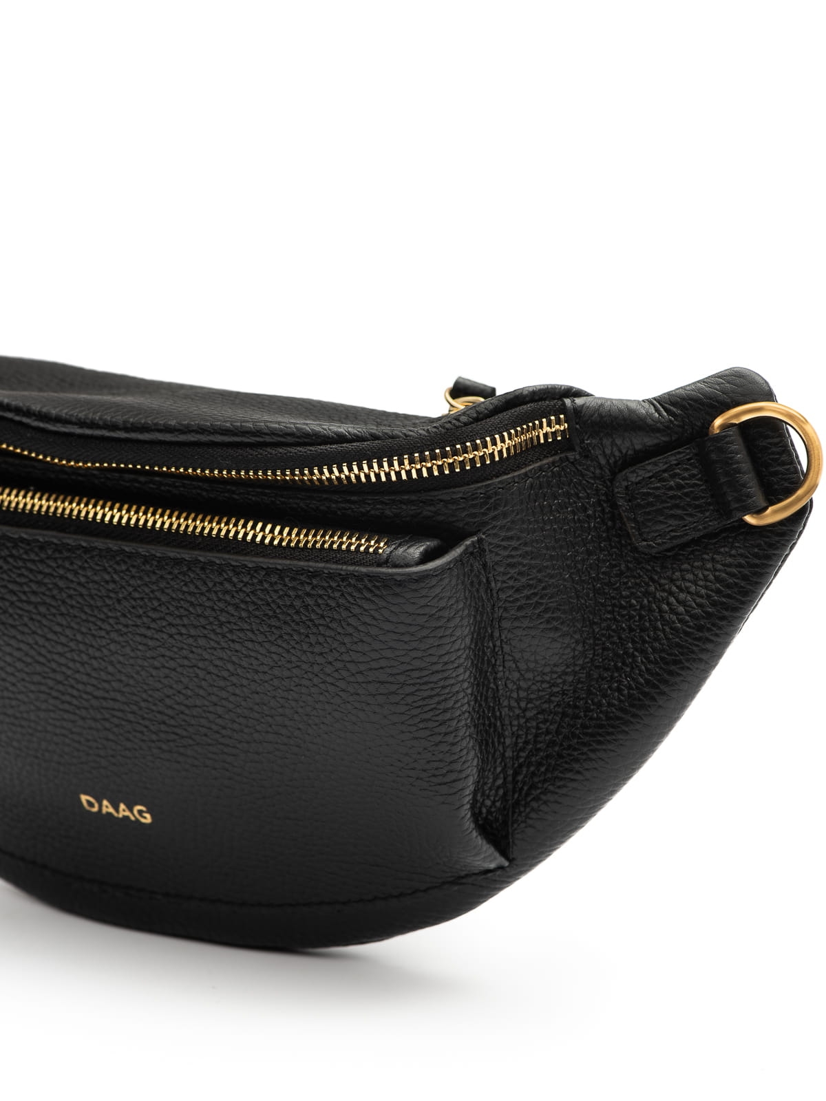 LARISSA czarna skórzana duża damska nerka saszetka torebka