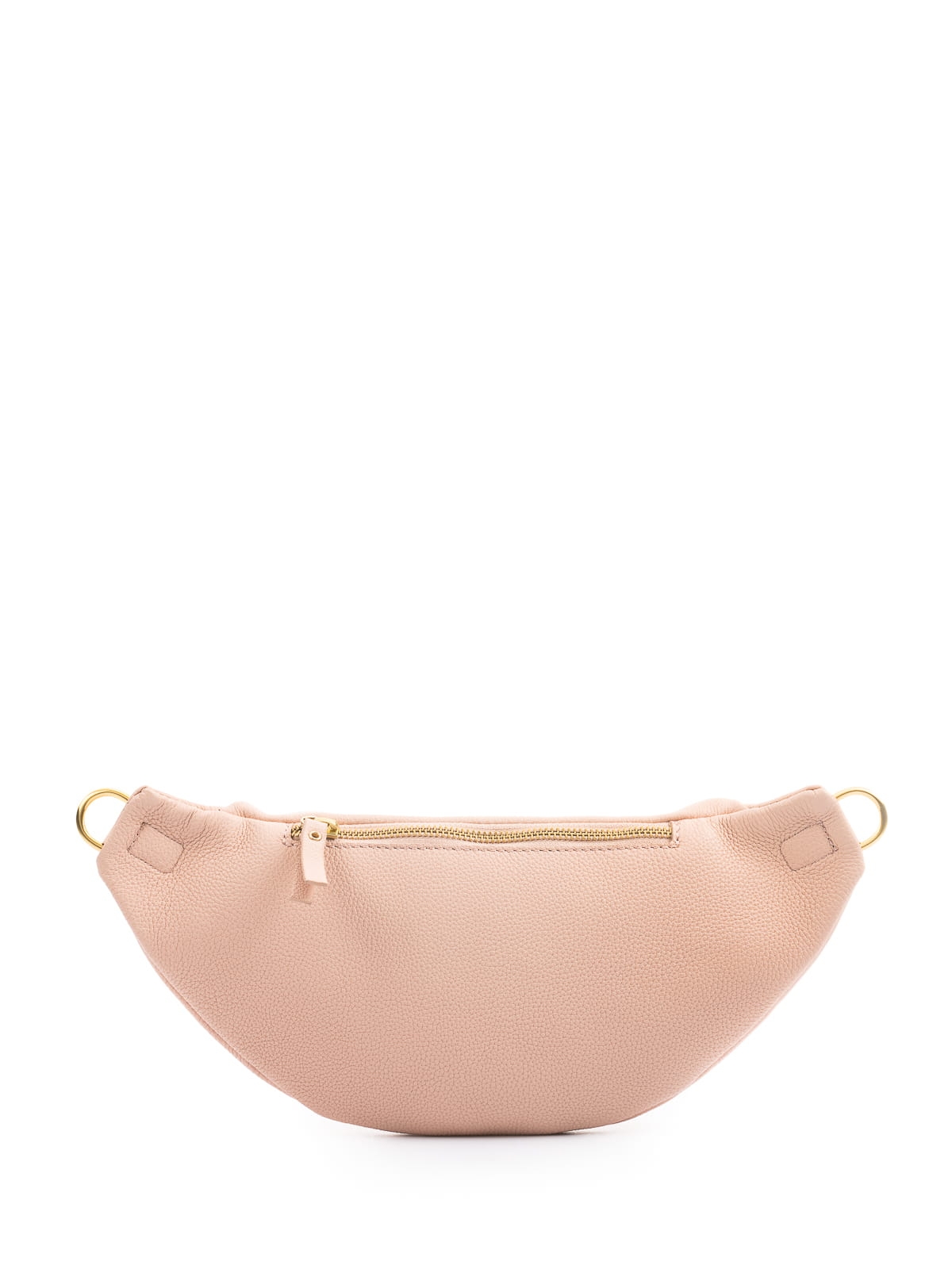 LARISSA jasny róż skórzana duża damska nerka saszetka torebka