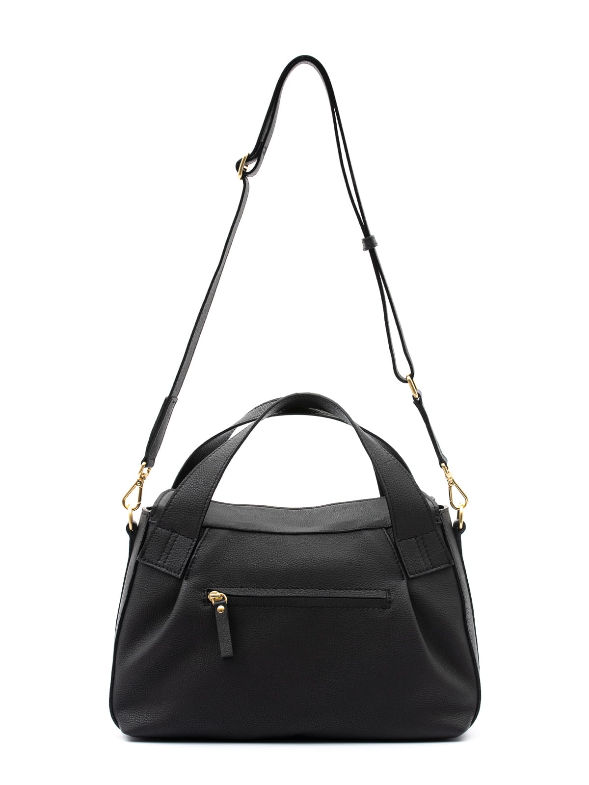 czarna duża skórzana torebka kuferek