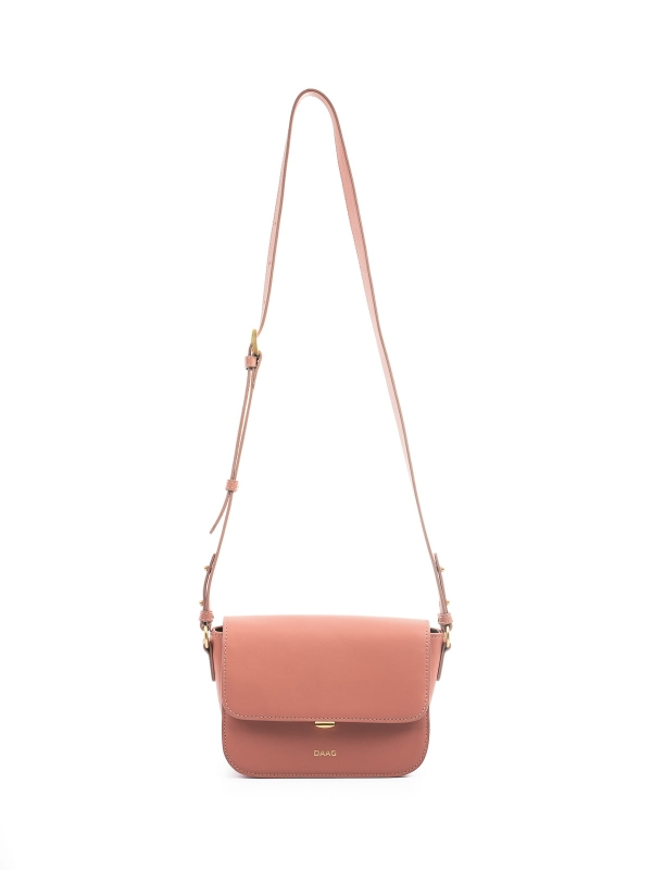 TRACY różowa mała damska skórzana listonoszka torba na ramię