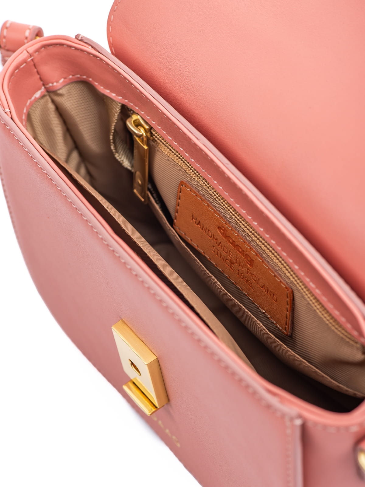 TRACY różowa mała damska skórzana listonoszka torba na ramię