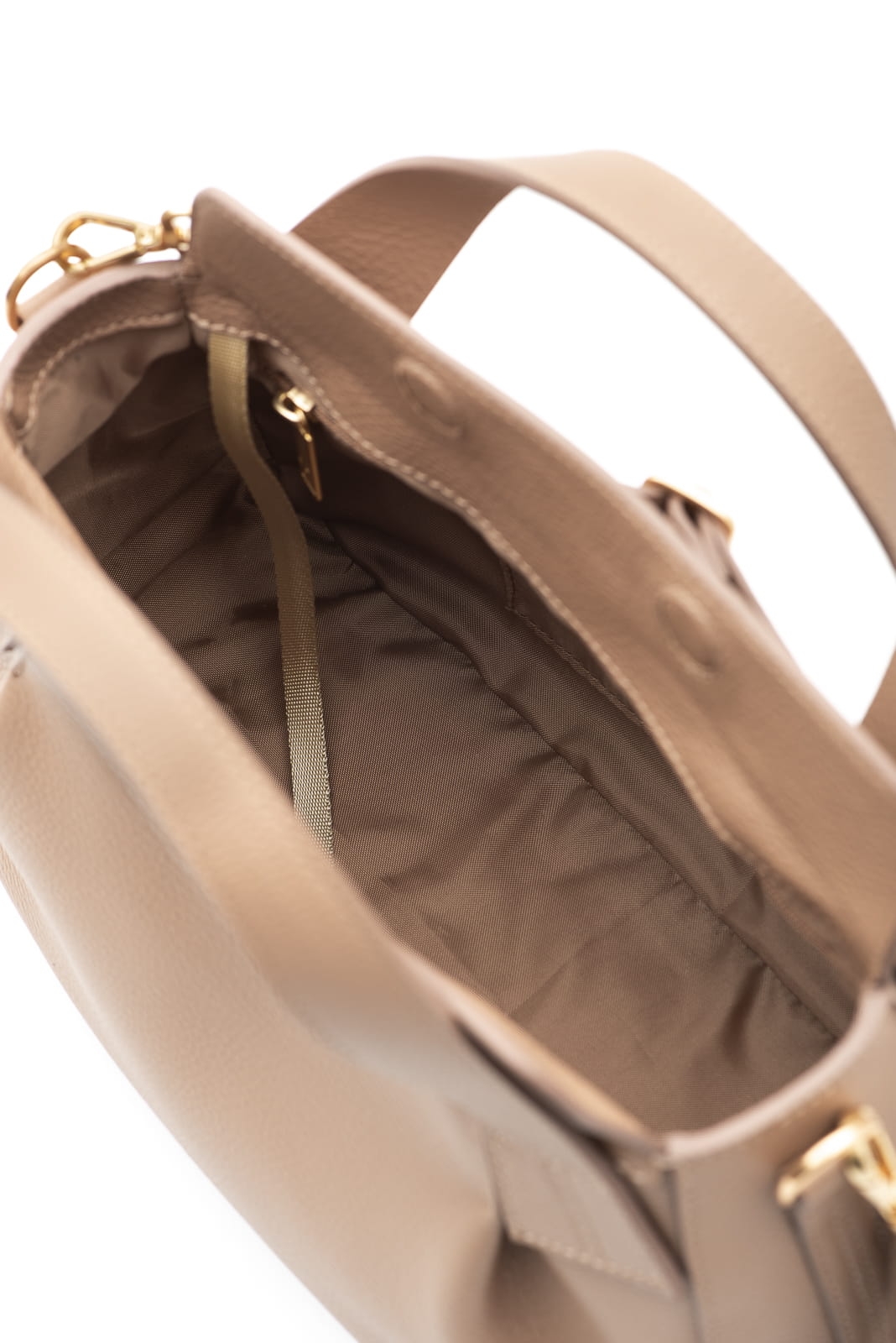 damska skórzana beżowa torebka