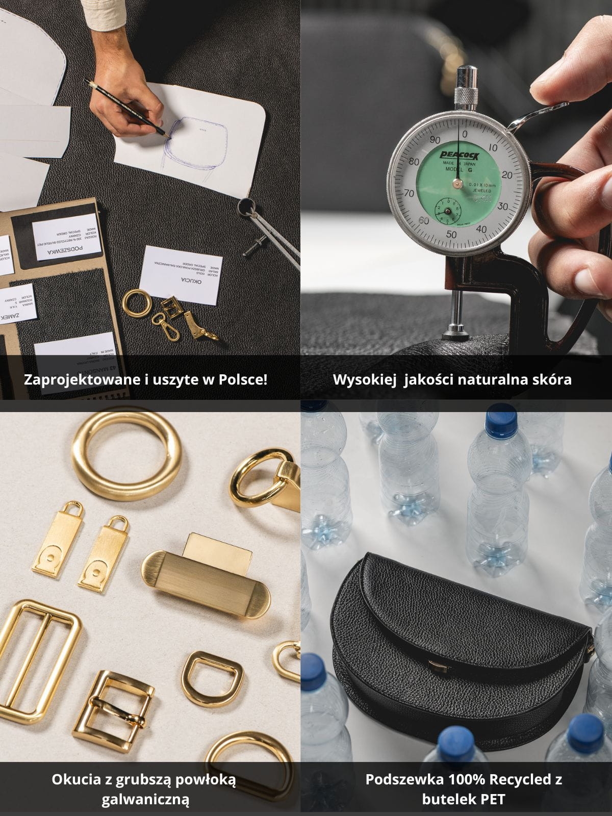 ARIA cappucino etui daag zero waste skórzane etui groszek