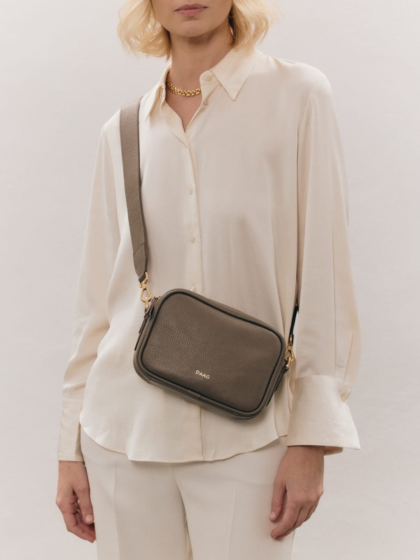 BETTY taupe mała skórzana polska torebka damska listonoszka.jpg