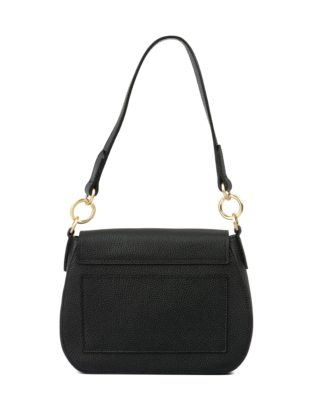 OLIVIA czarna groszek duża skórzana torebka damska listonoszka torba na ramię