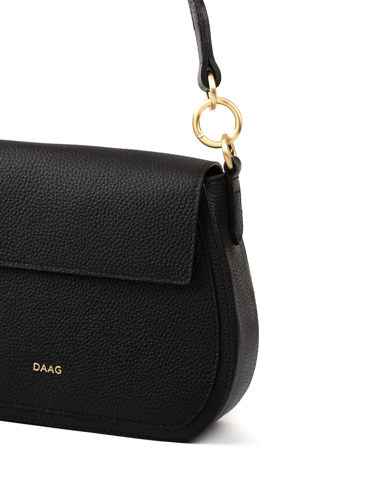 OLIVIA czarna groszek duża skórzana torebka damska listonoszka torba na ramię